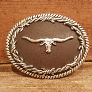 NOCONA Longhorn Cattle Barbed Wire Belt Buckle